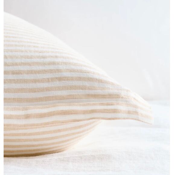 Quince Other - Quince European Linen Striped Euro Sham  Mist and White NWOT #84